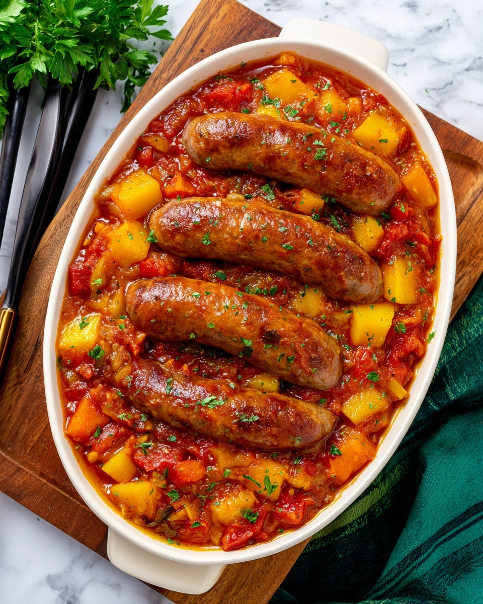 Slow Cooker Sausage Casserole Recipe - Recipe Image