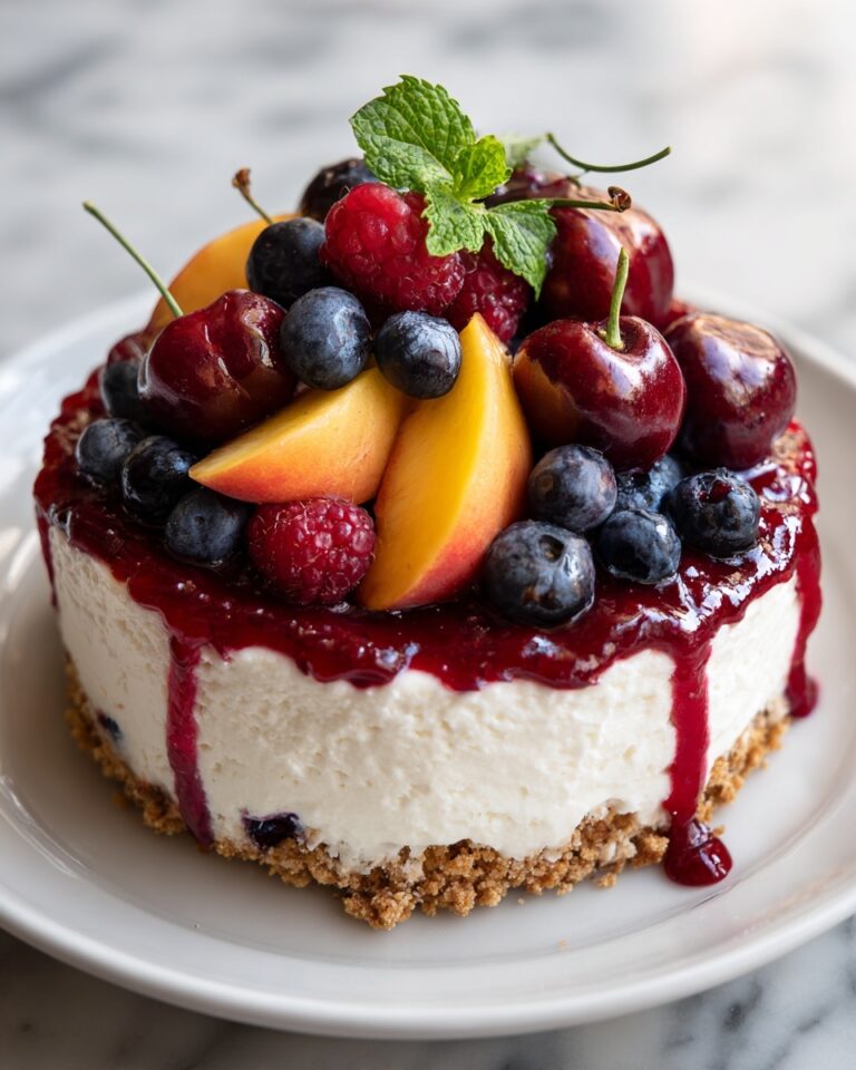 Summer Berry and Peach Cheesecake Recipe