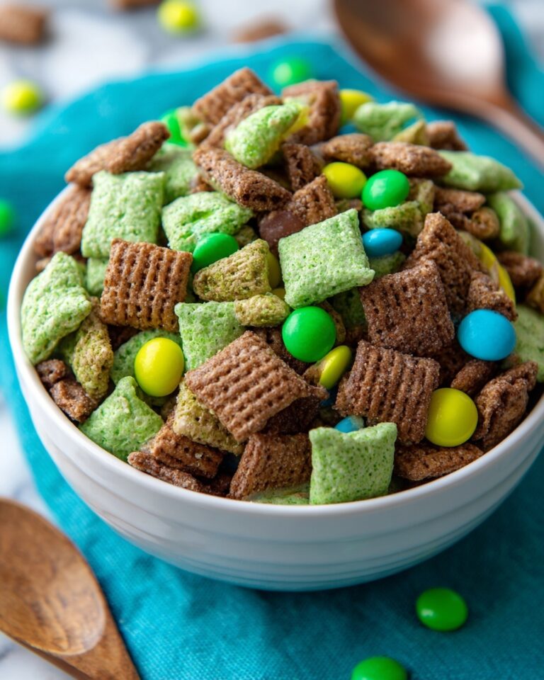 Green Mint Chocolate Muddy Buddies for St. Patrick’s Day Recipe