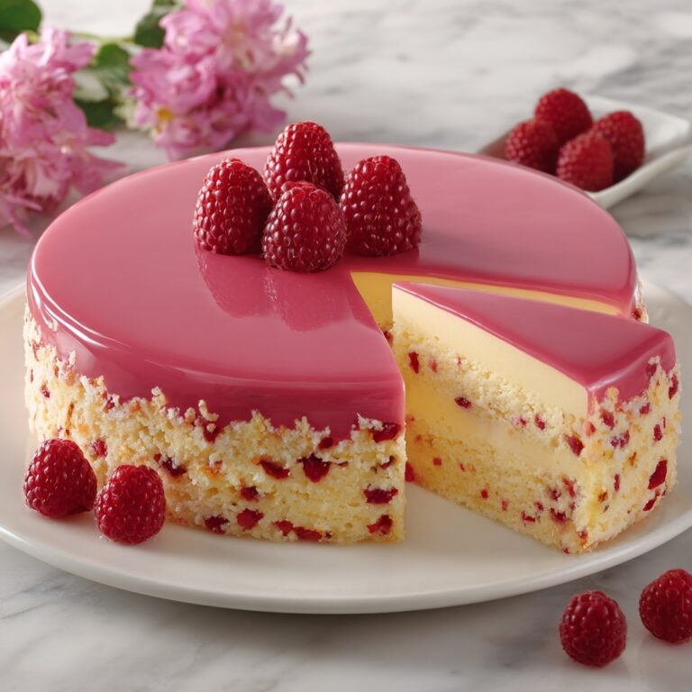 Raspberry Glazed Key Lime Cake Recipe