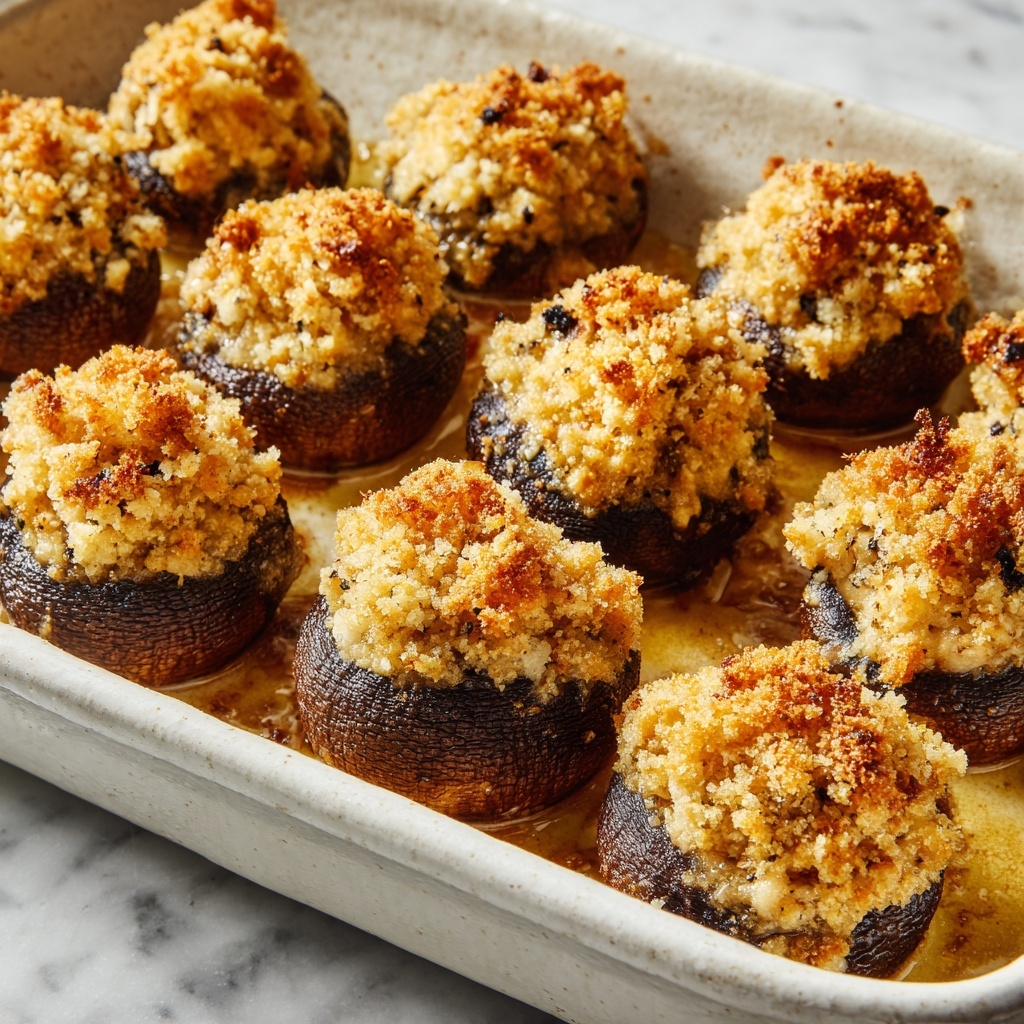 Caramelized Onion Gruyère Stuffed Mushrooms Recipe - Recipe Image