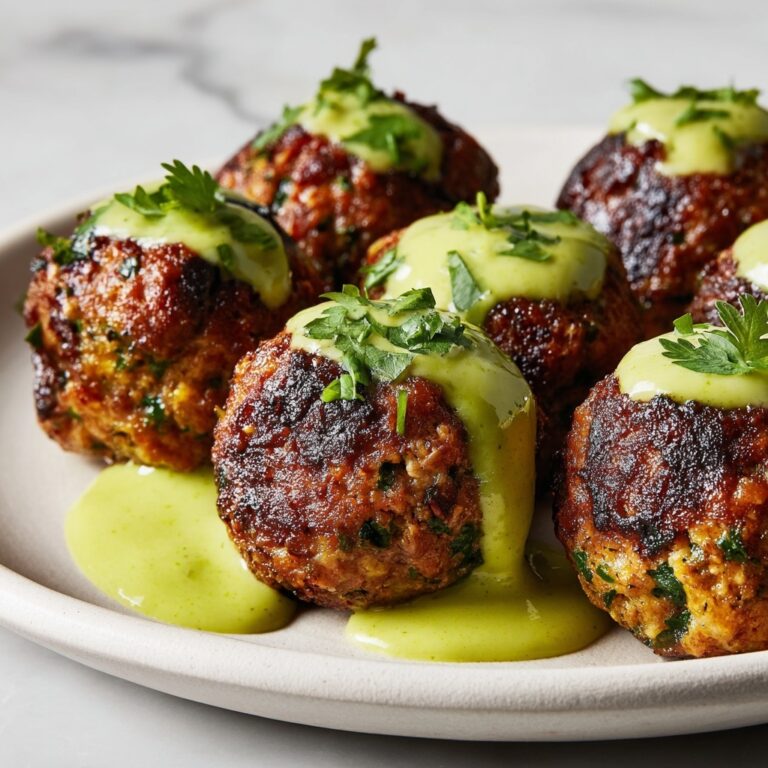Baked Salmon Meatballs with Avocado Sauce Recipe