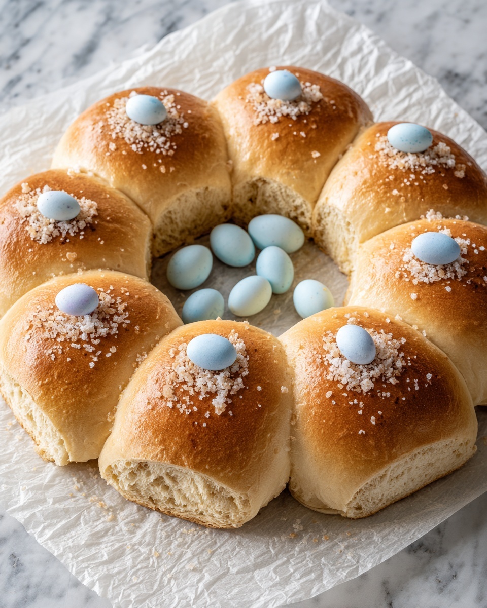 Italian Easter Bread With Dyed Eggs Recipe - Recipe Image