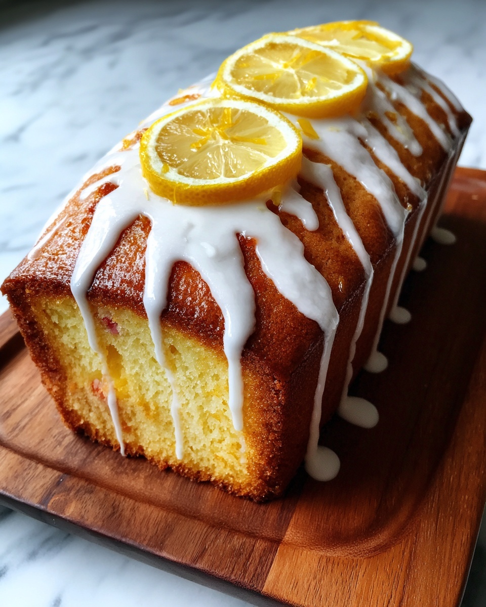 Lemon Rhubarb Loaf with Glaze Recipe - Recipe Image