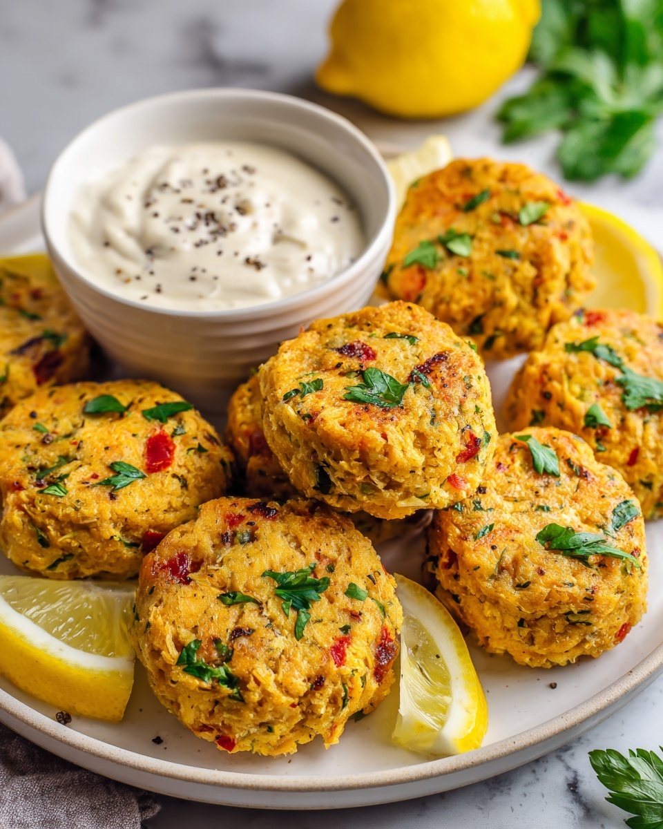 Crispy Crab Cakes with Lemon Wedges Recipe - Recipe Image