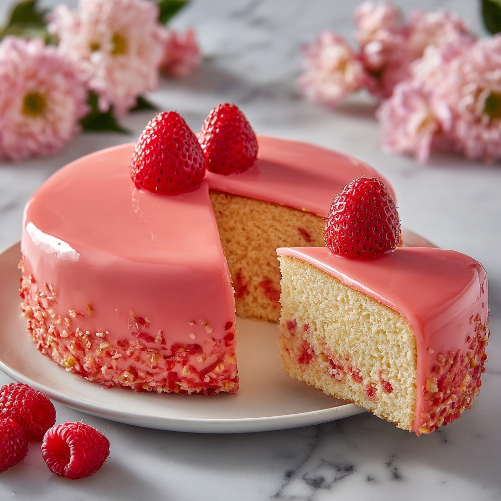 Raspberry Glazed Key Lime Cake Recipe - Recipe Image