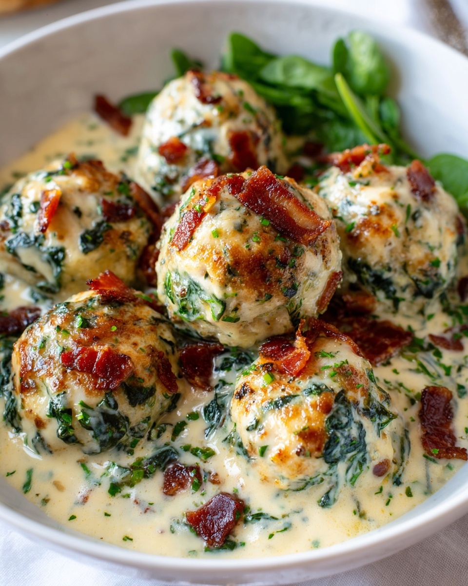 Baked Chicken Ricotta Meatballs with Spinach Recipe - Recipe Image