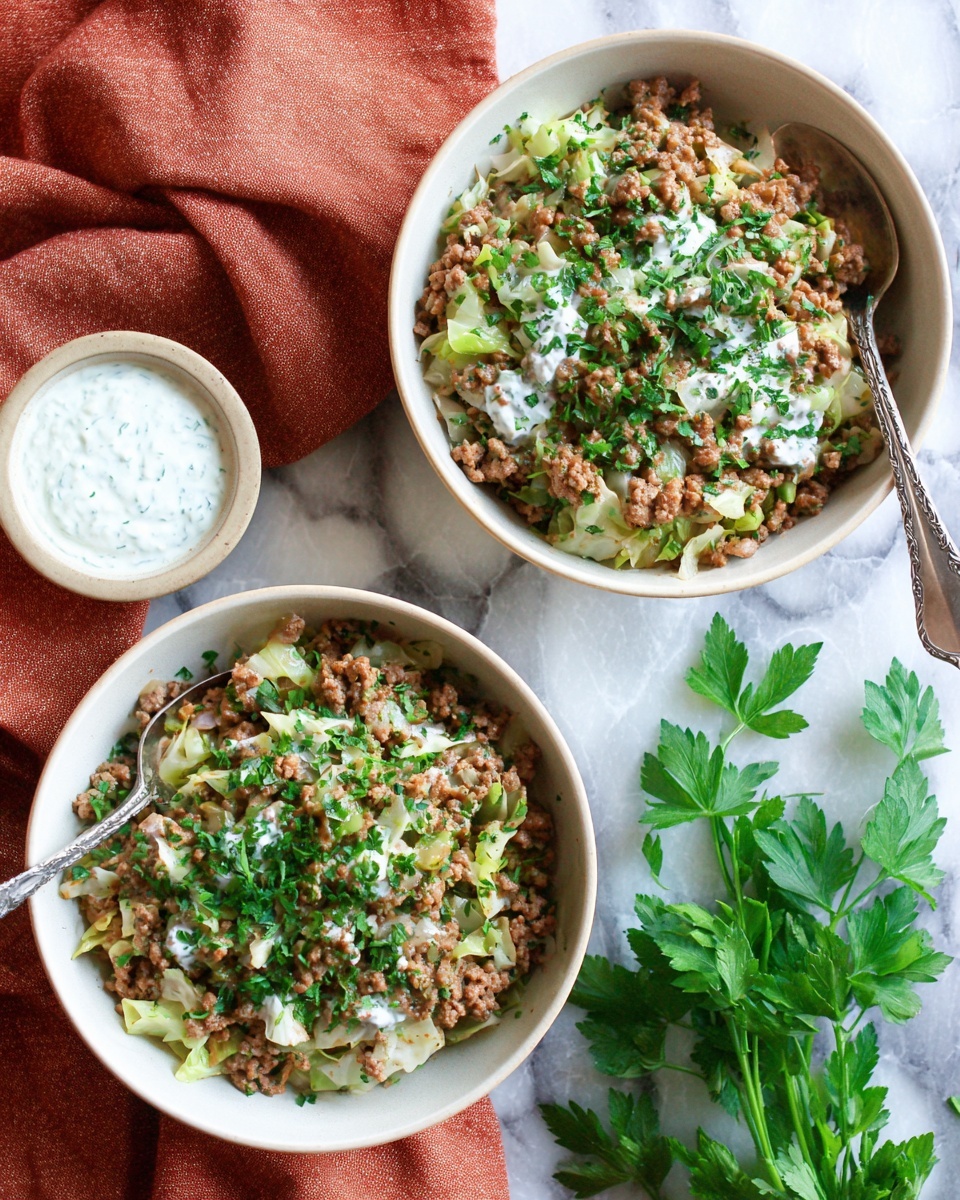 Easy Hearty Cabbage and Ground Beef Skillet Recipe - Recipe Image