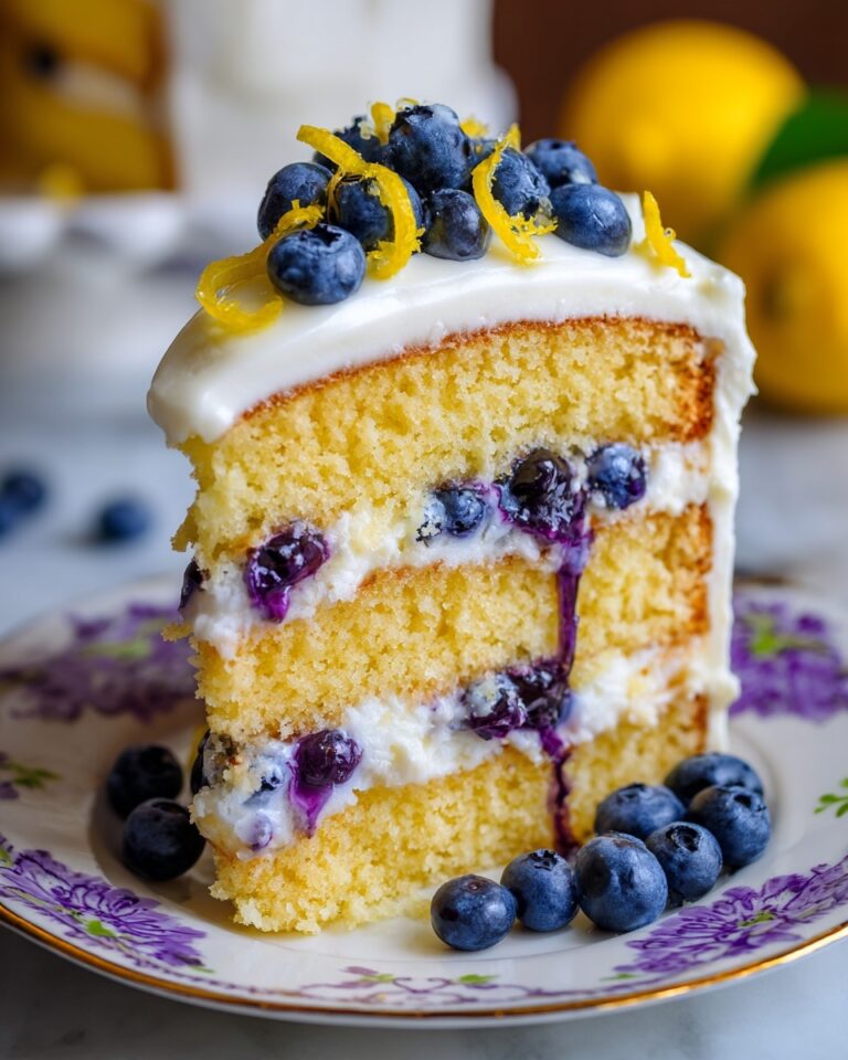 No-Bake Lemon Dazzling Blueberry Cream Cake Recipe
