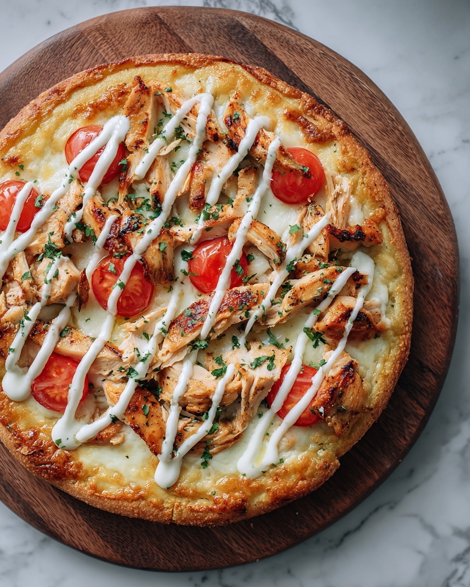 Mediterranean Tzatziki Chicken Naan Pizza Recipe - Recipe Image