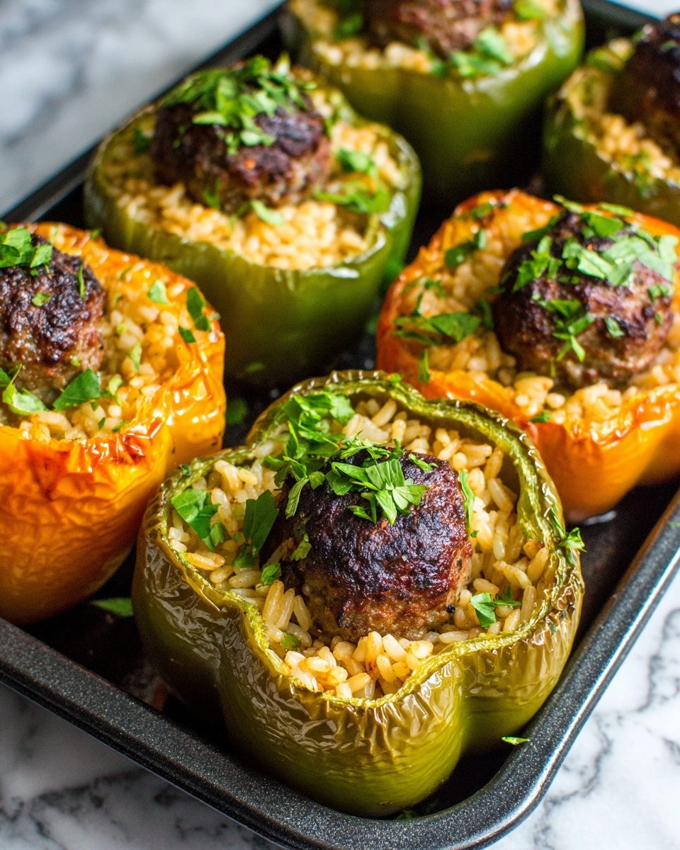 Stuffed Bell Peppers with Rice and Kefta Recipe - Recipe Image