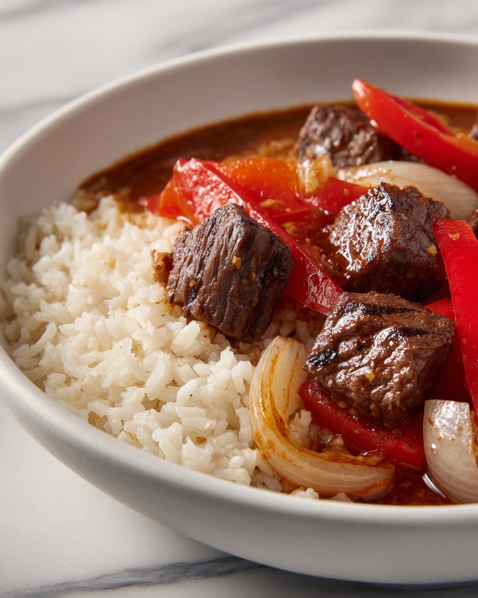 Sizzling Chinese Pepper Steak with Onions Recipe - Recipe Image