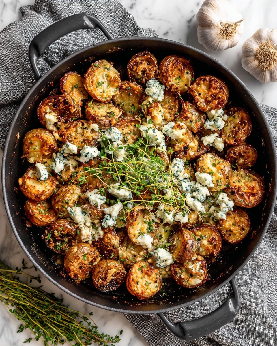 Roasted Potatoes with Baked Feta and Garlic Recipe - Recipe Image
