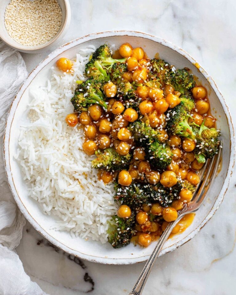 Sticky Sesame Chickpeas & Broccoli Recipe