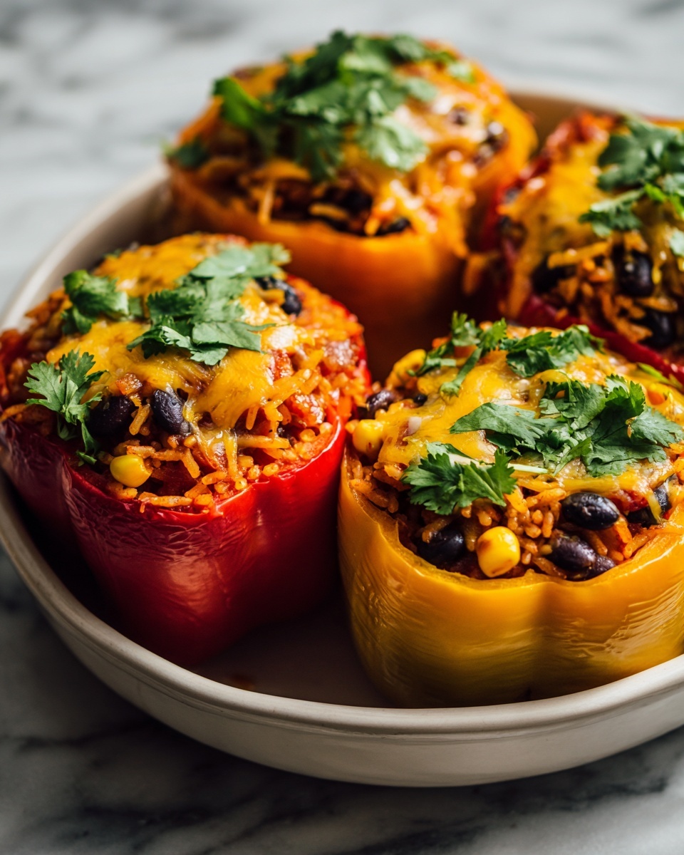 Stuffed Bell Peppers with Melted Cheese Recipe - Recipe Image