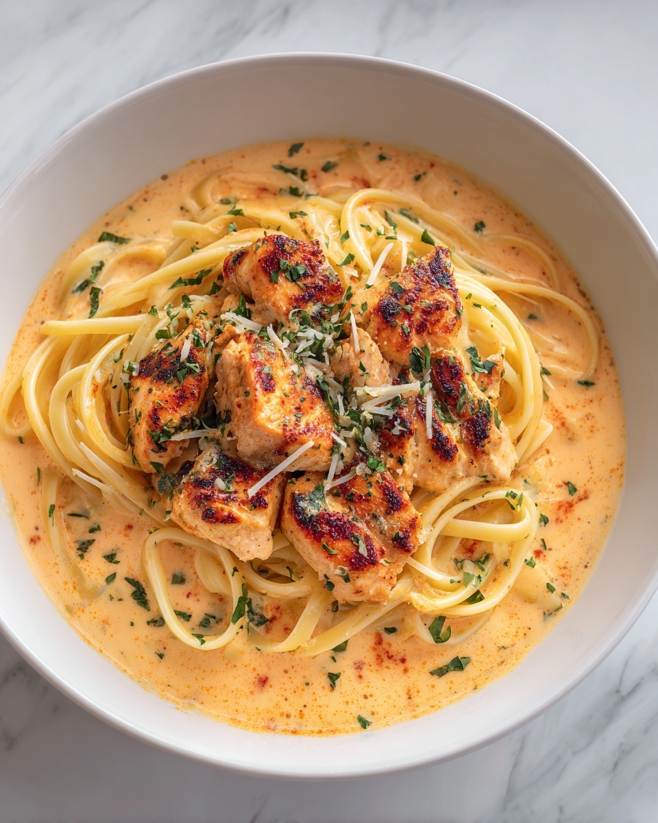 Creamy Cowboy Butter Chicken Linguine Recipe - Recipe Image