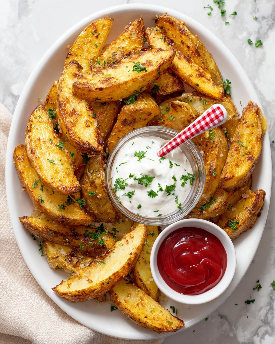 Crispy Parmesan Crusted Potato Wedges Recipe - Recipe Image