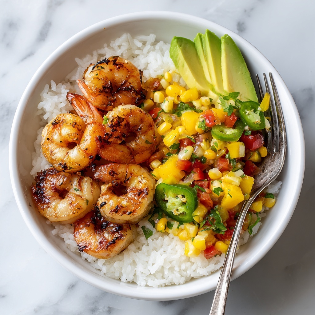 Chipotle Shrimp, Avocado, and Mango Rice Bowls Recipe - Recipe Image
