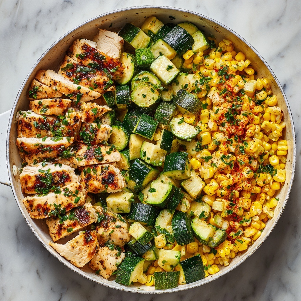 Garlic Butter Chicken with Zucchini & Corn Recipe - Recipe Image