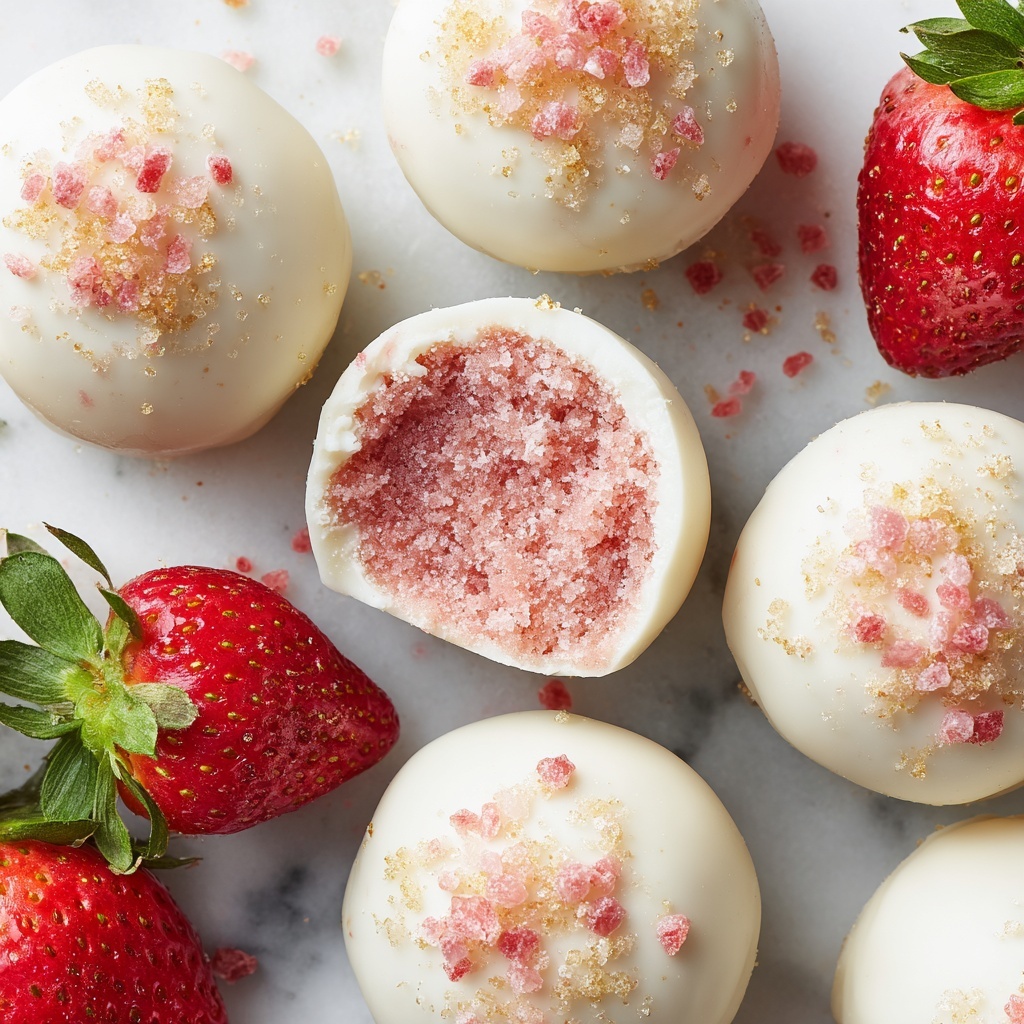 White Chocolate Strawberry Truffles Recipe - Recipe Image