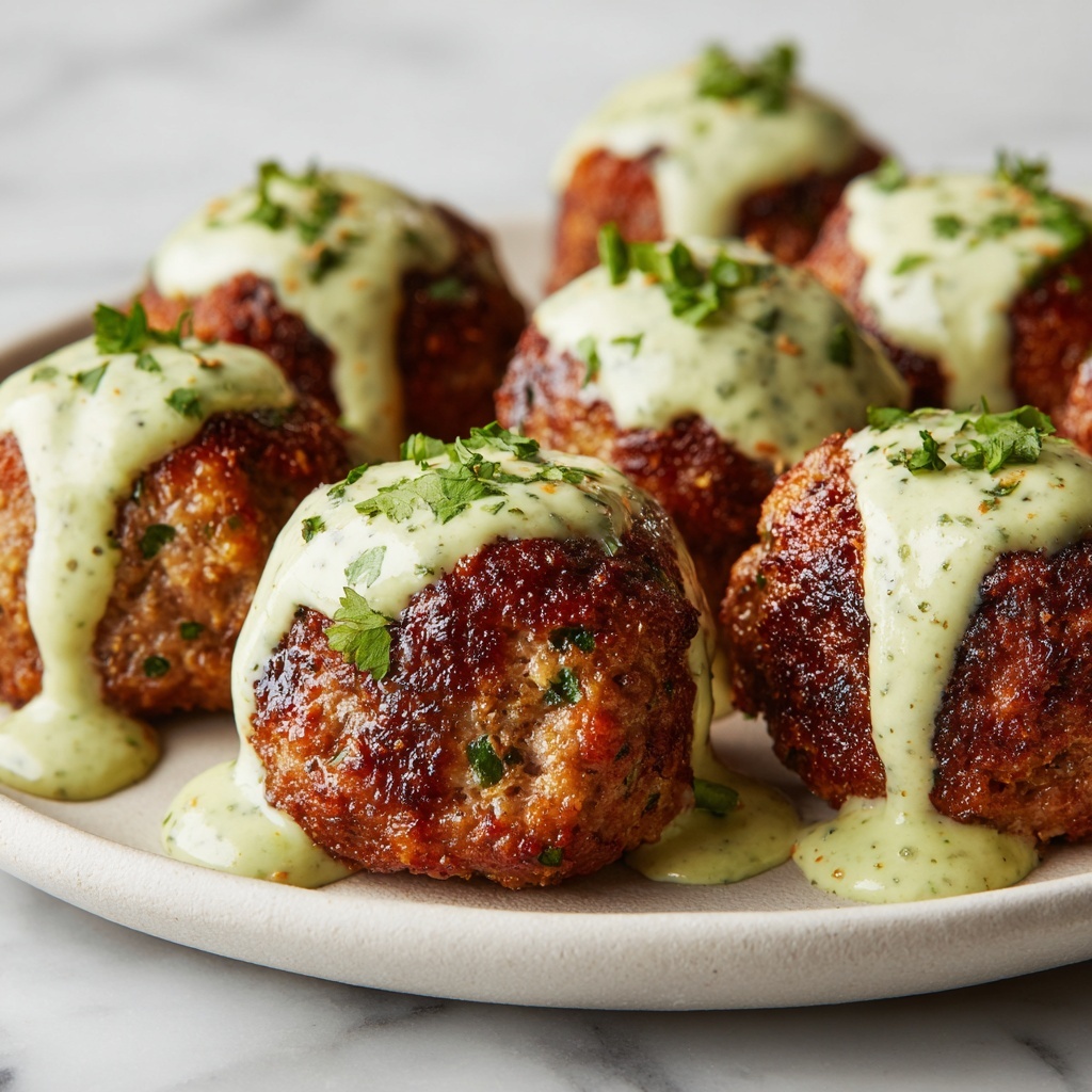 Baked Salmon Meatballs with Avocado Sauce Recipe - Recipe Image