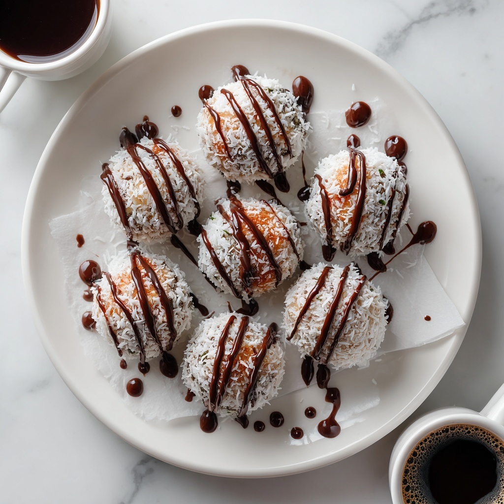 No Bake Coconut Cookie Balls with Chocolate Centers Recipe - Recipe Image