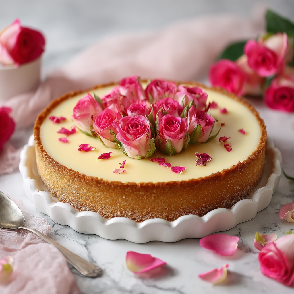 Rose Blossom Panna Cotta Tart Recipe - Recipe Image