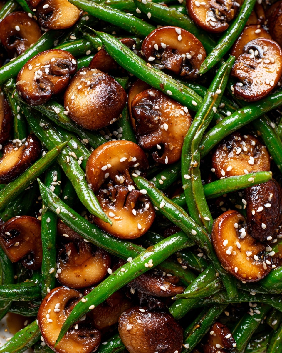 Teriyaki Green Beans with Mushrooms and Shallots Recipe - Recipe Image