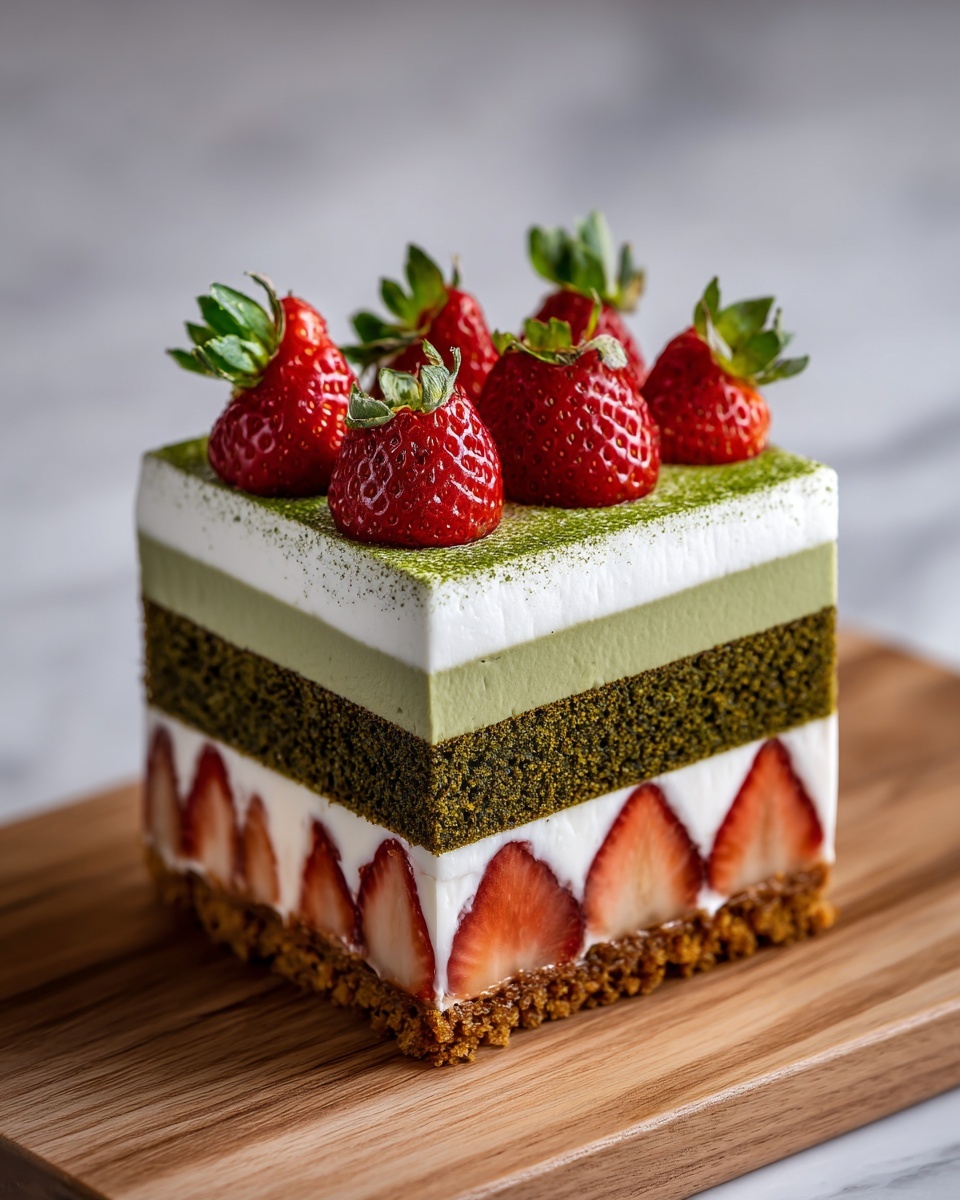 Strawberry Matcha Tres Leches Cake Recipe - Recipe Image