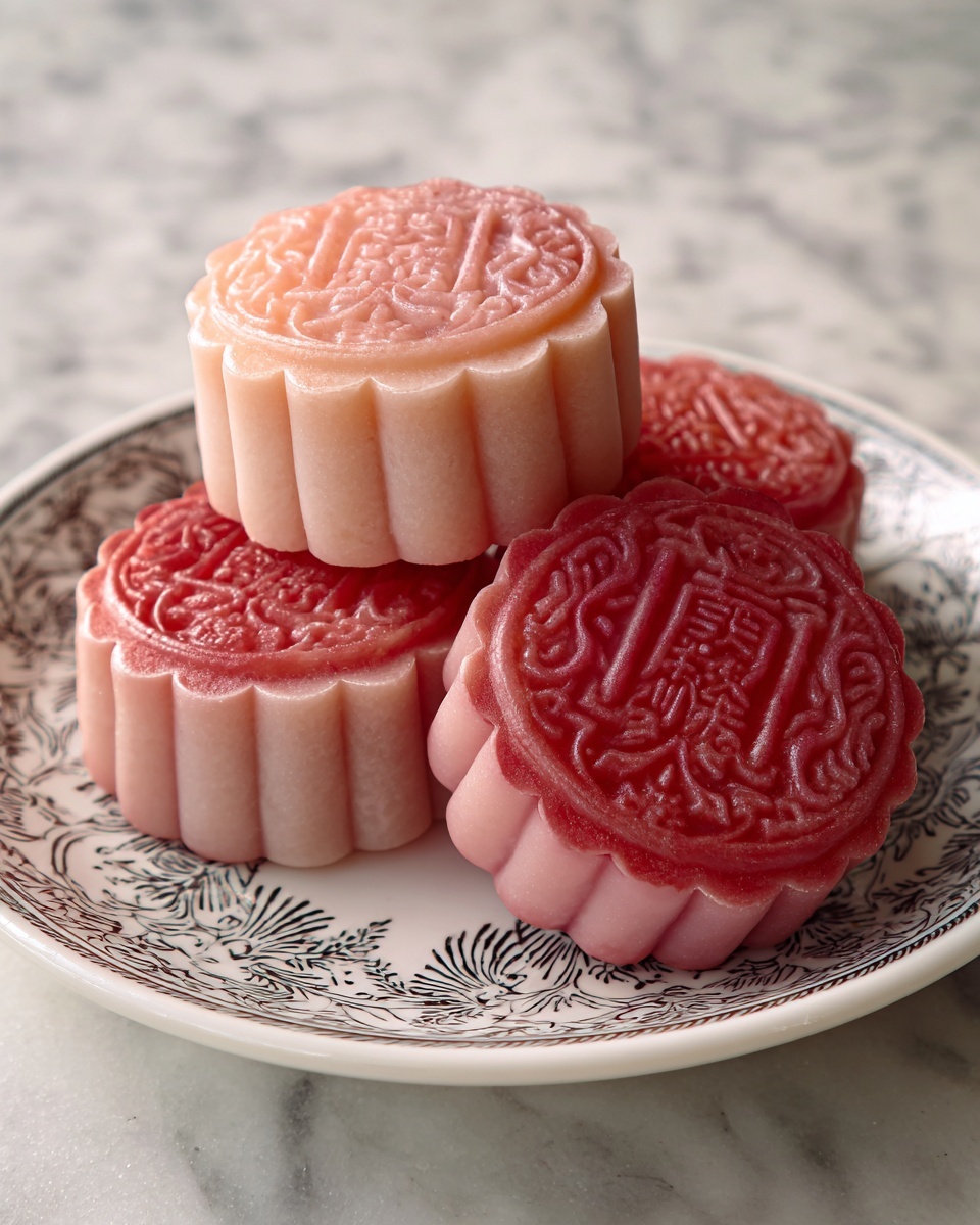 Strawberry Snow Skin Mooncakes Recipe - Recipe Image