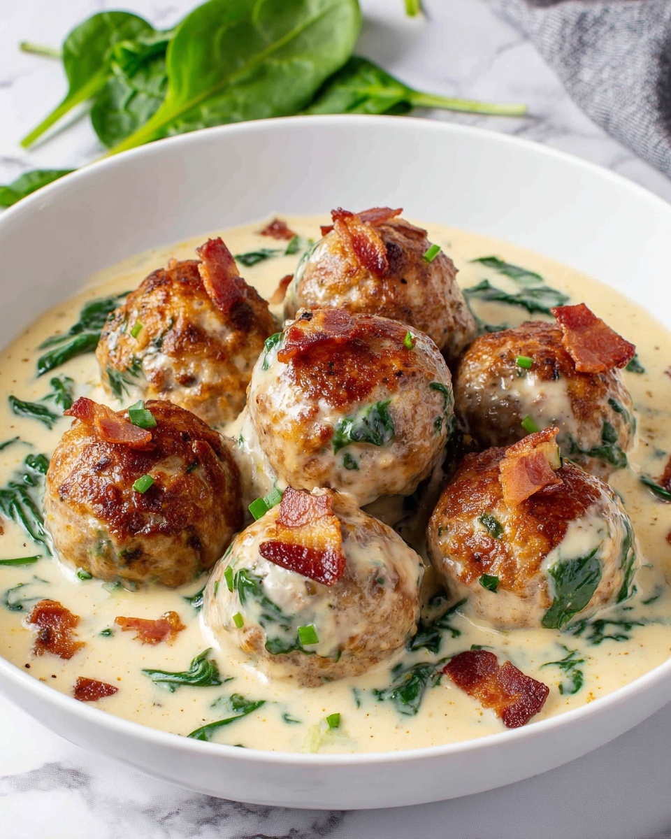 Baked Chicken Ricotta Meatballs with Spinach Recipe - Recipe Image