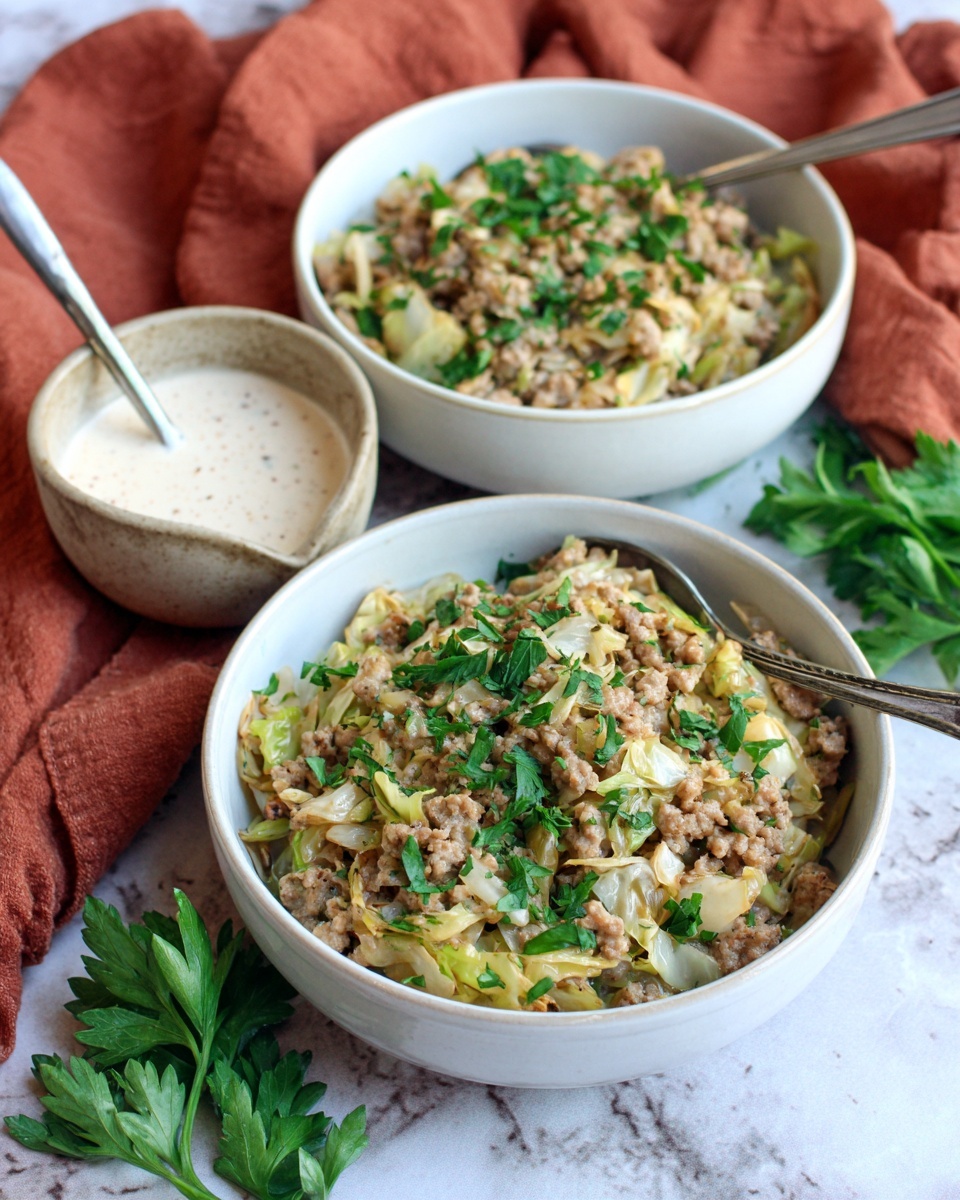 Easy Hearty Cabbage and Ground Beef Skillet Recipe - Recipe Image