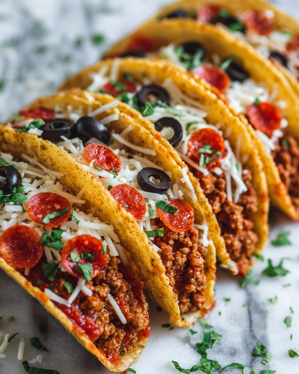 Meat Lovers Pizza Tacos Recipe - Recipe Image