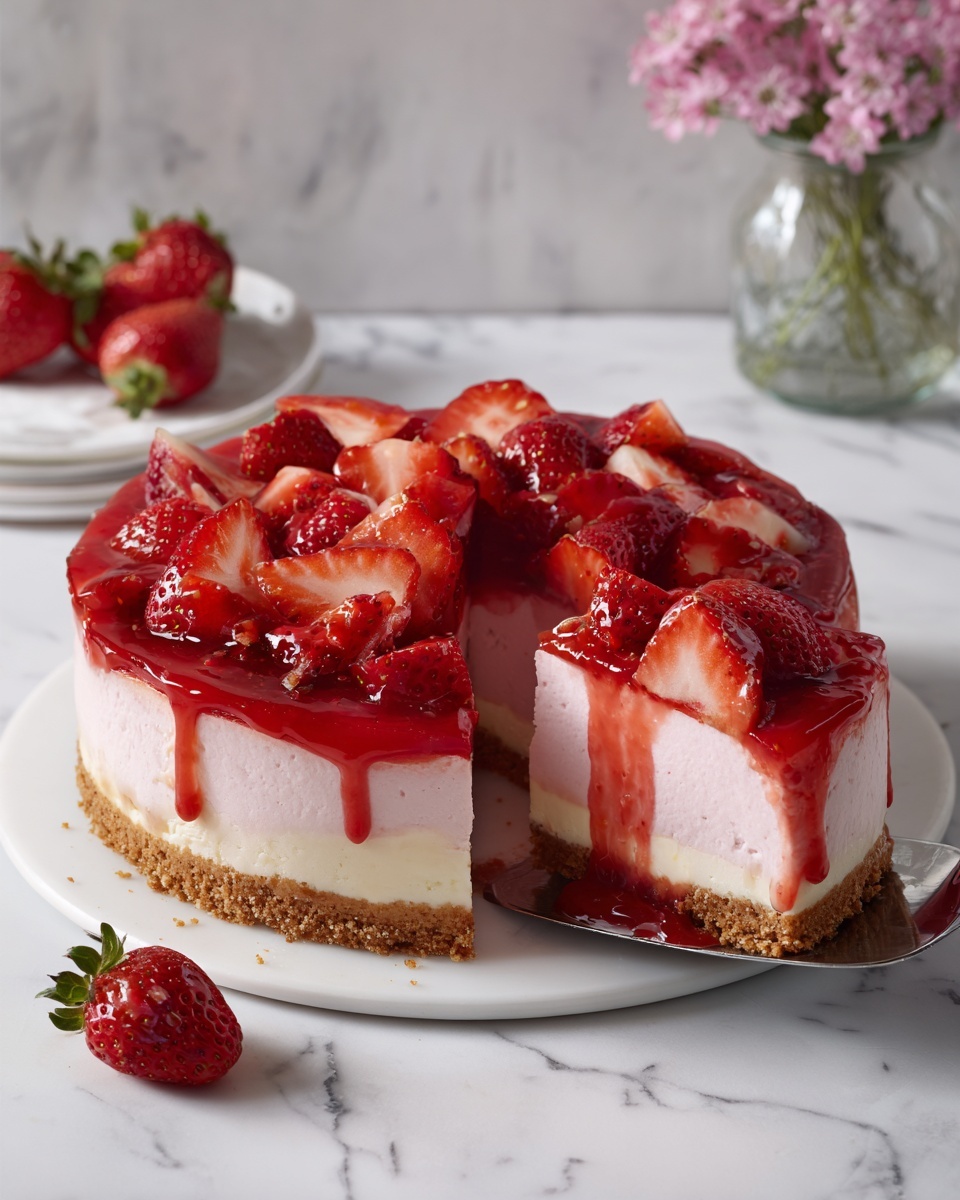 Vegan Strawberry Cheesecake Recipe - Recipe Image