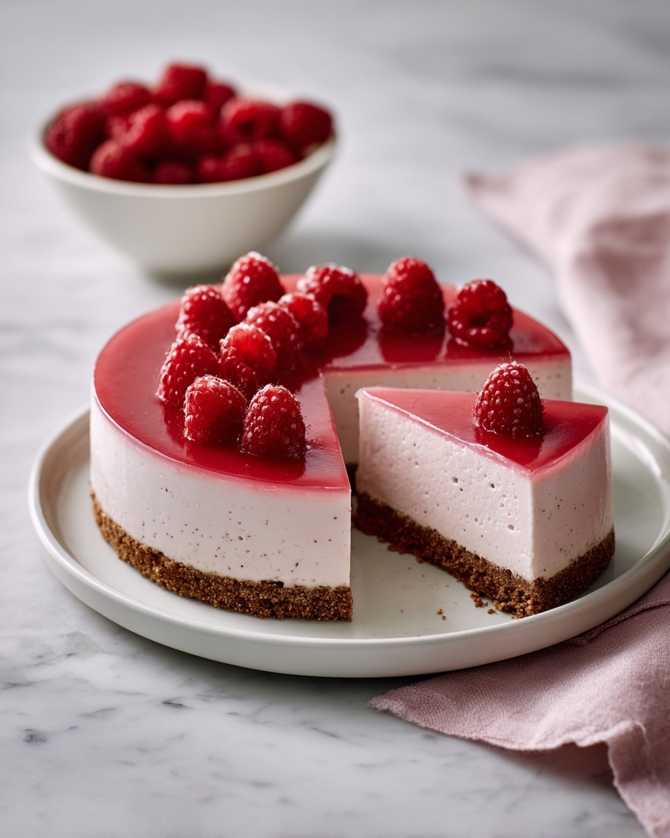Easy Baked Raspberry Cheesecake Recipe - Recipe Image