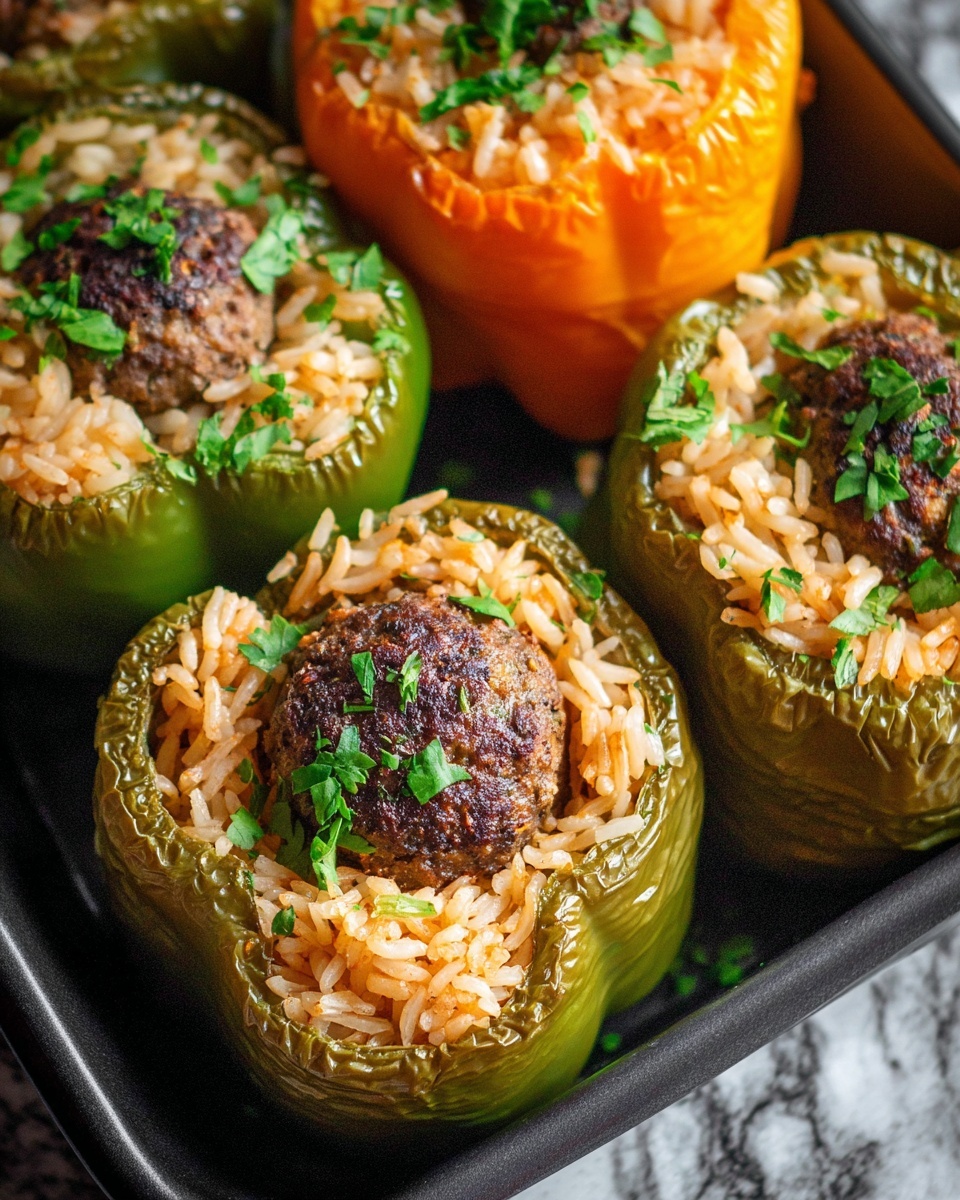 Stuffed Bell Peppers with Rice and Kefta Recipe - Recipe Image