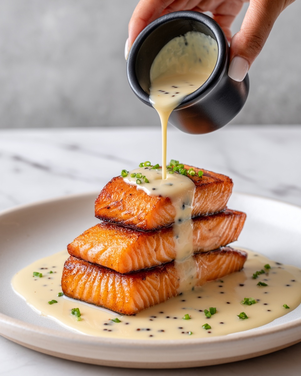 Blackened Salmon with Creamy Dijon Sauce Recipe - Recipe Image