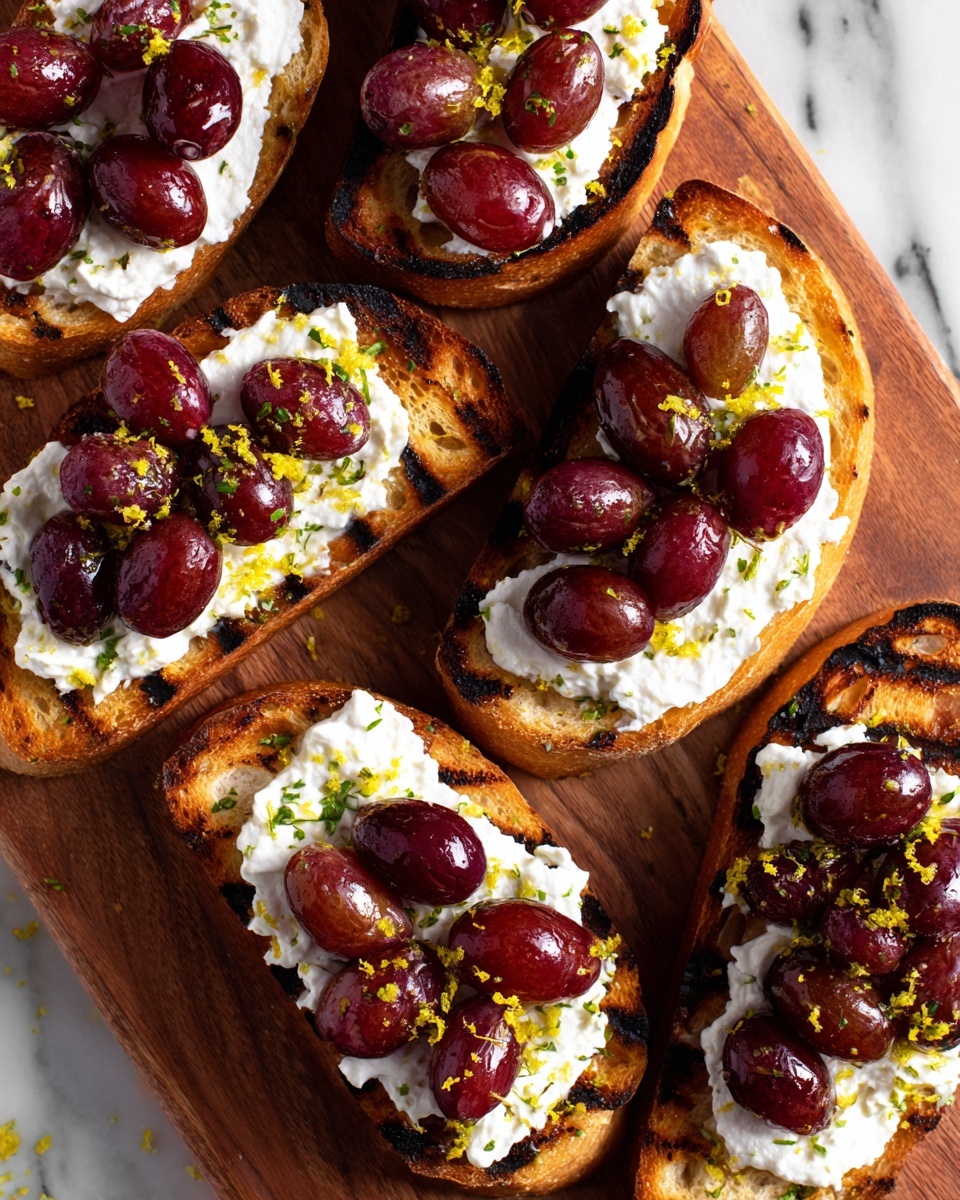 Roasted Grapes on Ricotta Toasts Recipe - Recipe Image