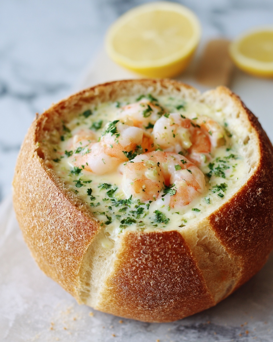 Stuffed Seafood Bread Bowl Recipe - Recipe Image