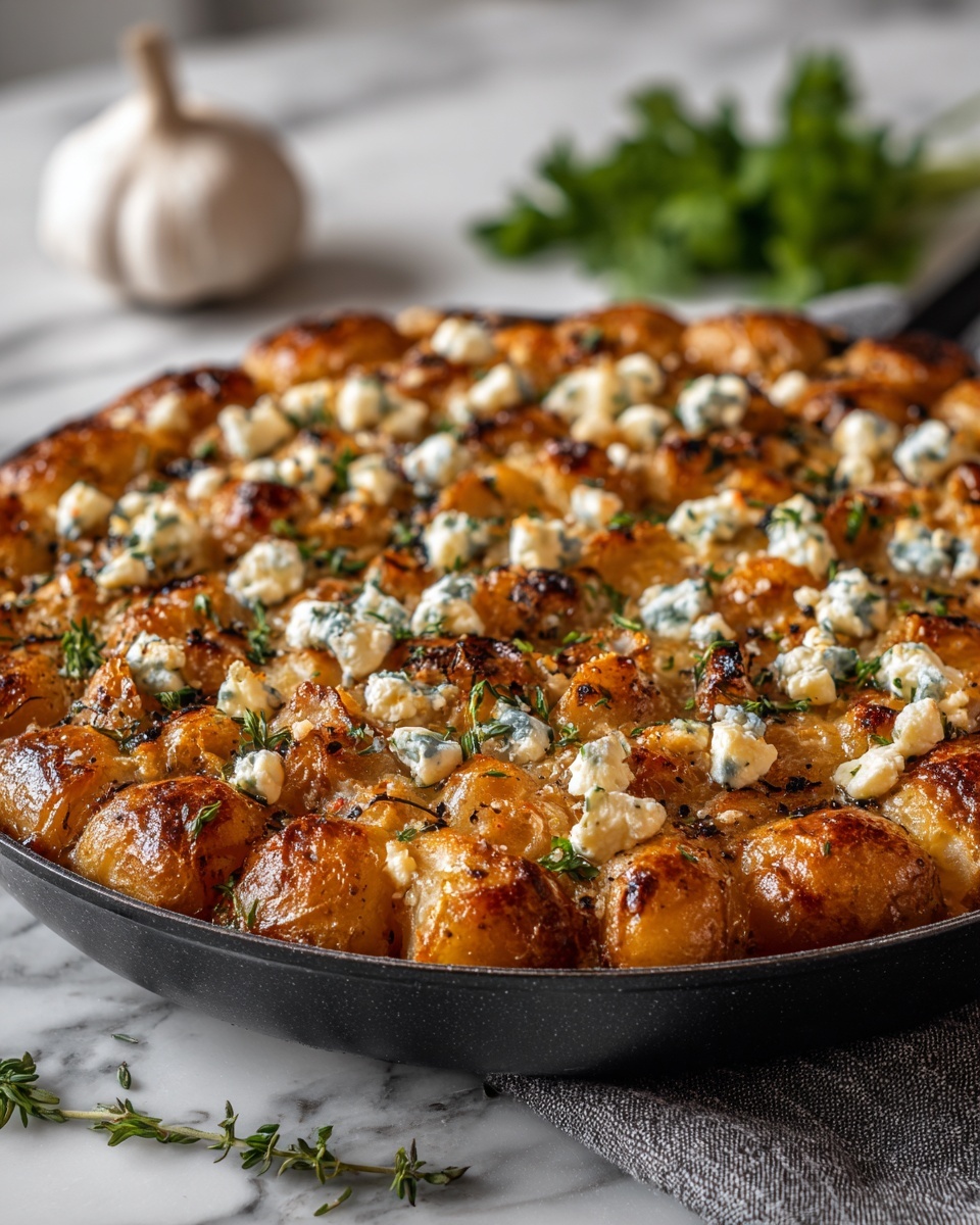 Roasted Potatoes with Baked Feta and Garlic Recipe - Recipe Image