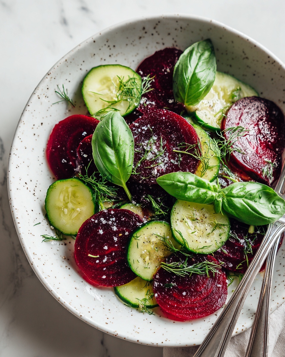 Crisp Cucumber and Beetroot Salad with Herb Dressing Recipe - Recipe Image