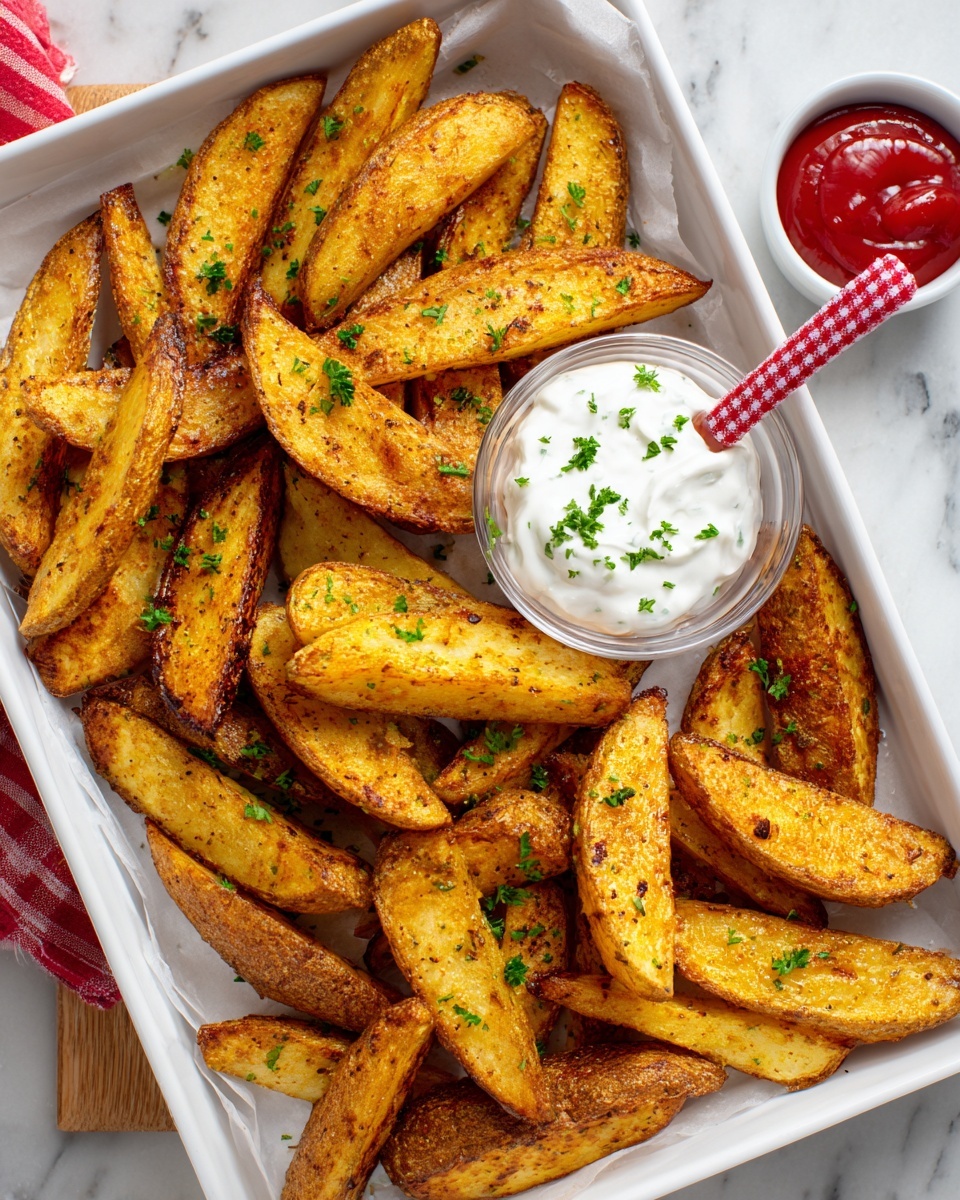 Crispy Parmesan Crusted Potato Wedges Recipe - Recipe Image