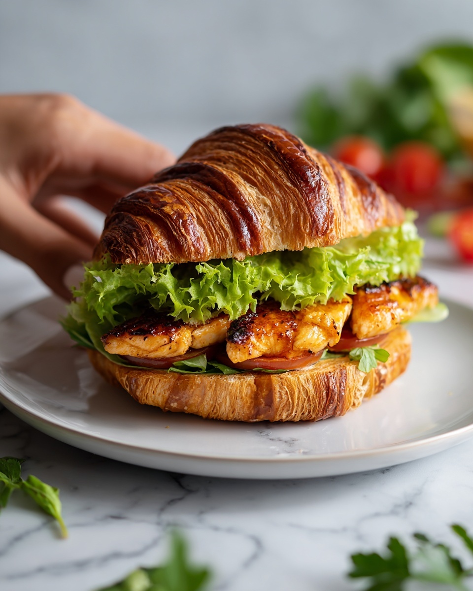 Chicken Caesar Croissant Sandwich Recipe - Recipe Image