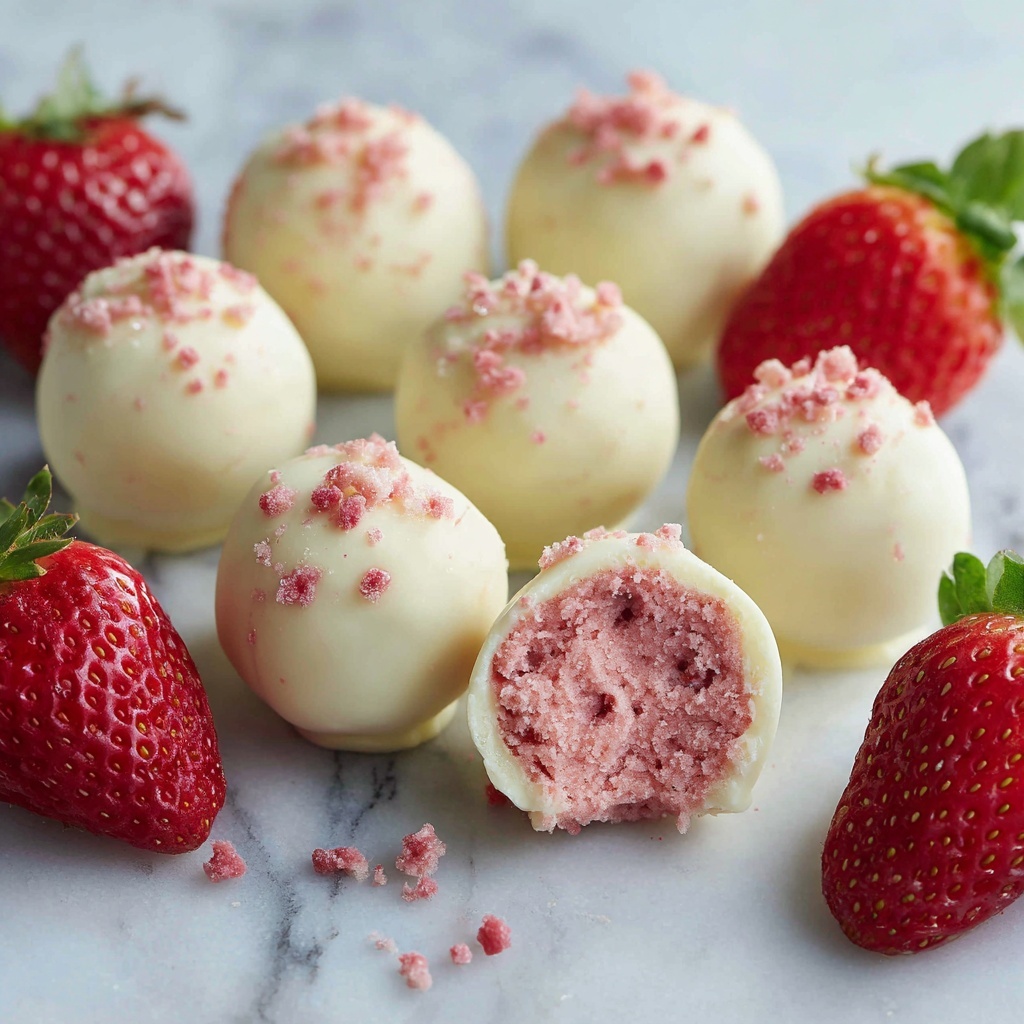 White Chocolate Strawberry Truffles Recipe - Recipe Image