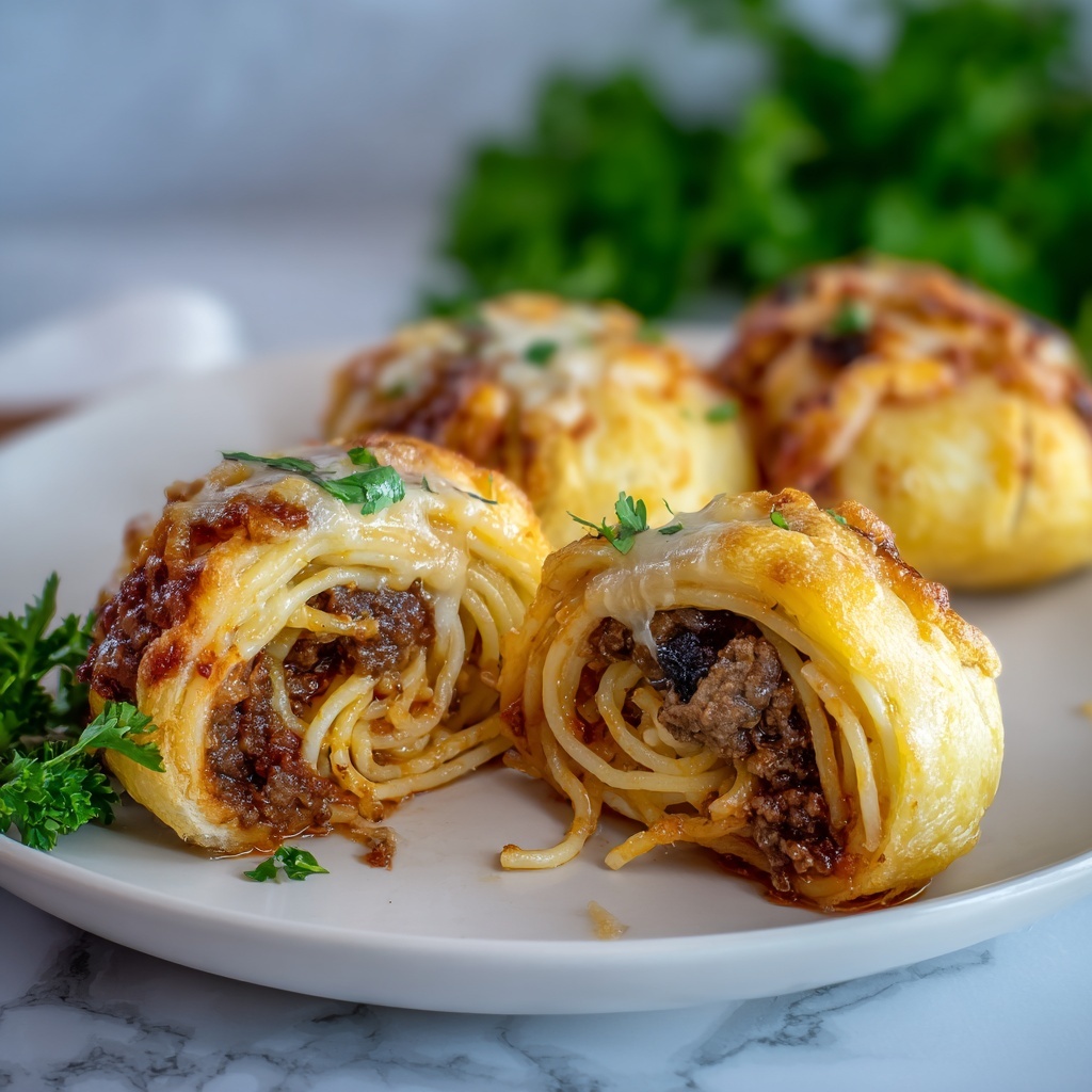 Spaghetti Stuffed Garlic Bread Recipe - Recipe Image