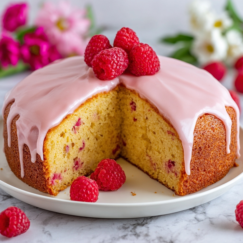 Raspberry Glazed Key Lime Cake Recipe - Recipe Image