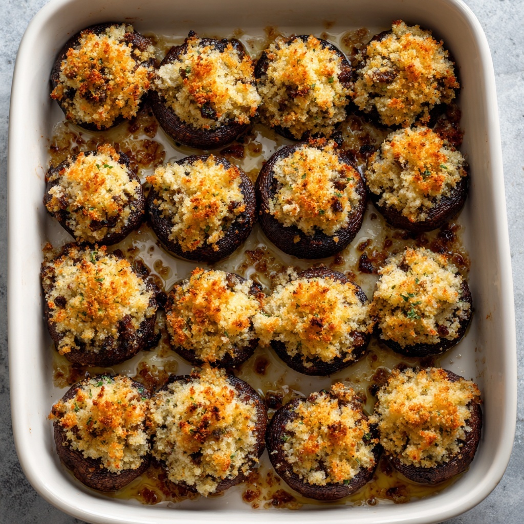 Caramelized Onion Gruyère Stuffed Mushrooms Recipe - Recipe Image