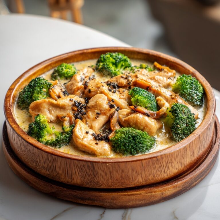 Chicken with Broccoli in a Creamy Cheesy Sauce Recipe