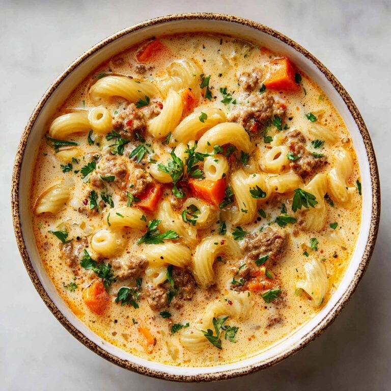 One-Pot Macaroni Cheeseburger Soup Recipe