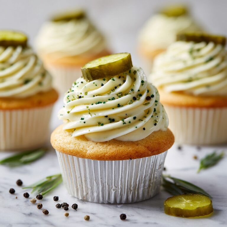Savory Dill Pickle Cupcakes Recipe